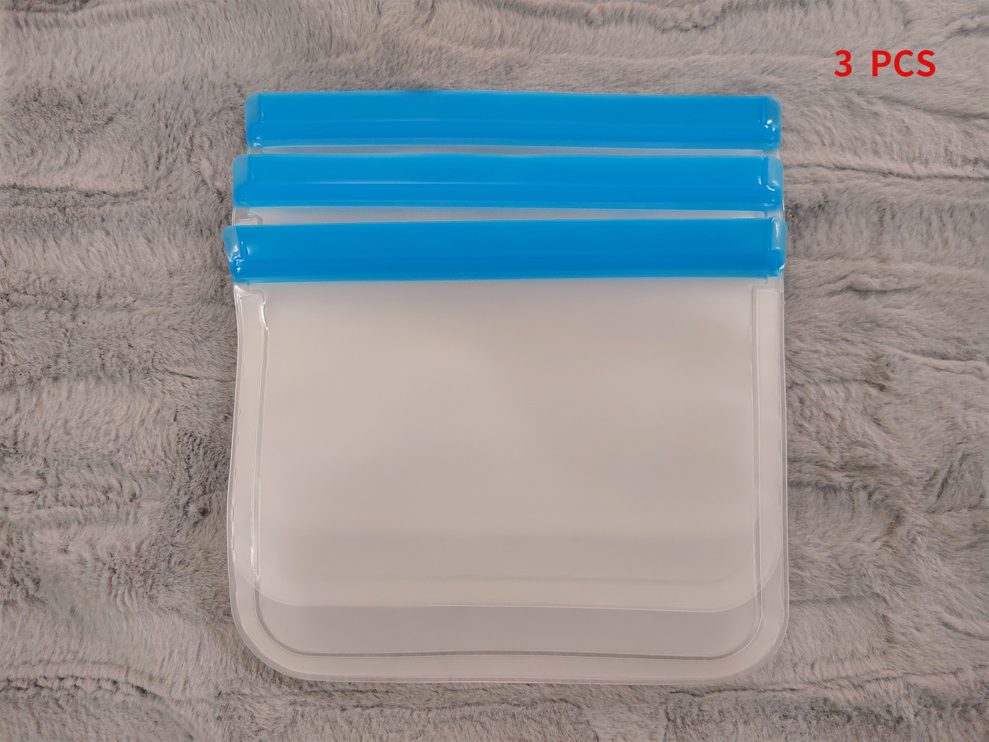 3 Pcs Reusable Silicone Food Bags Resealable Leak Proof Storage Container Reusable Ziplock Bag Bolsas De Plastico Food Storage: 3 PCS 22x18cm
