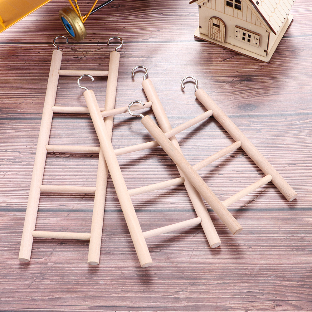 1 Uds Swing de escalera escalada de madera escaleras para pájaros juguetes loro juguete hámster de juguete artesanal jaula decoración suministros