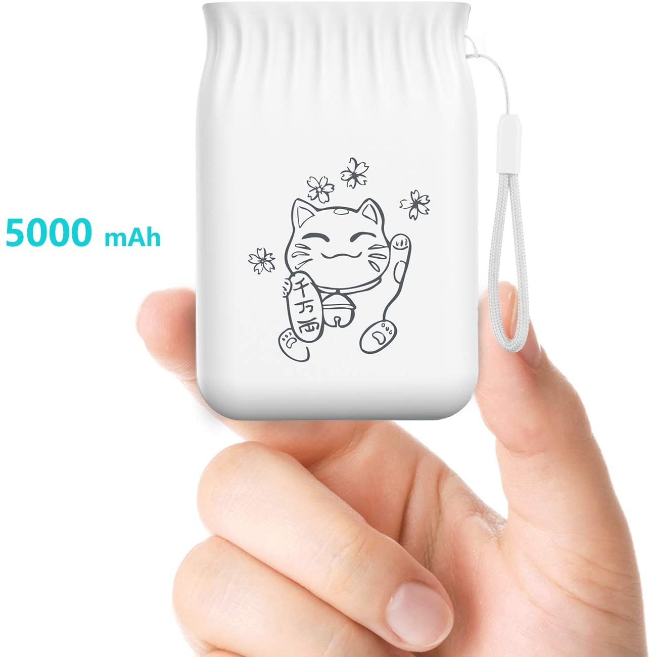 5000mAh cute cat Power Bank Portable Charging External Battery Slim Poverbank For iphone Xiaomi External Battery white powerbak