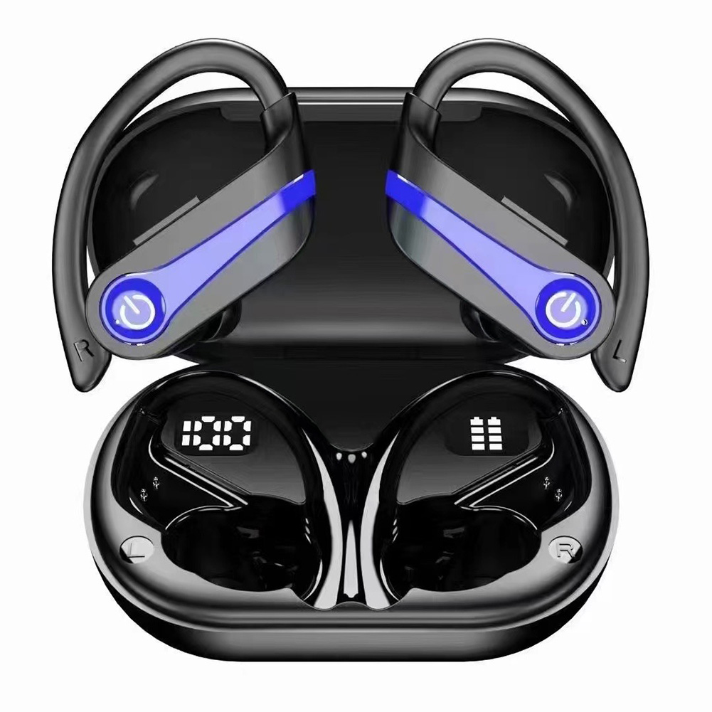 Wireless Earbuds with Earhooks Built-in Mic Earphones BT 5.3 Waterproof Headset Ear Buds for Sports/Workout/Running