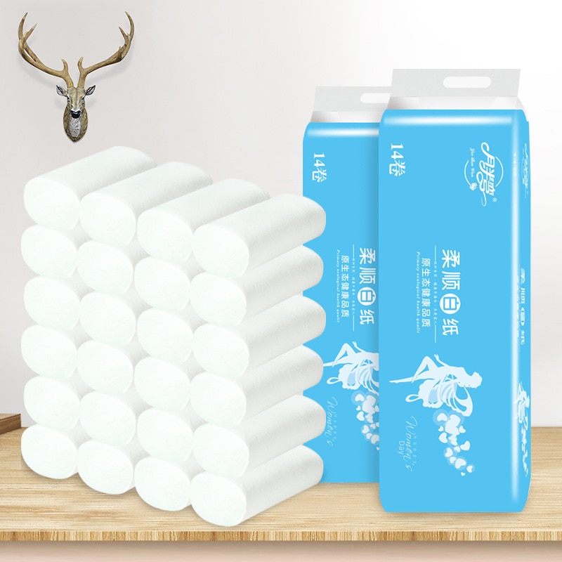 Papel higiénico semiarco para madres y bebés, adecuado para que las familias empaqueten 1 rollo de papel higiénico sin núcleo papel de comida para el hogar tis