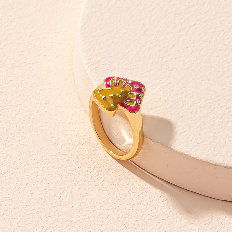 Pilzringe für damen, boho-pilzring, süßer Ring Ich bin koreanischen stil, schlichter partyring-schmuck