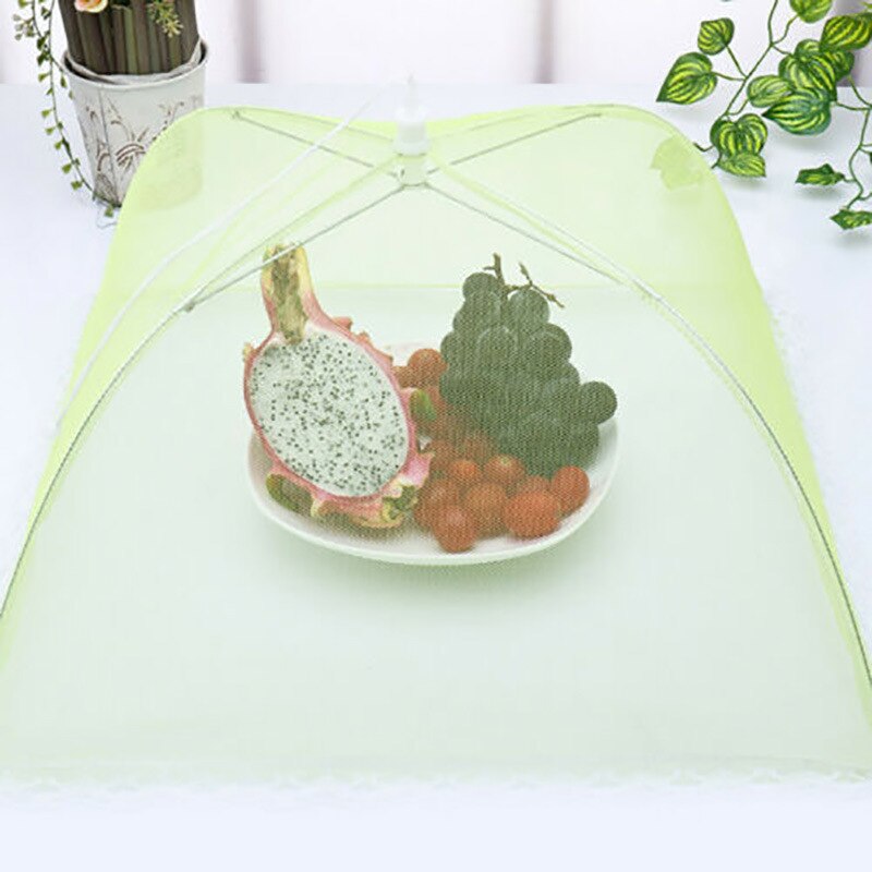 Nylon Food Cover Mesh Food Tent 17"x17"Pop-Up Umbrella Screen Tents Kitchen Dish Cover Anti-mosquito Outdoor Camping