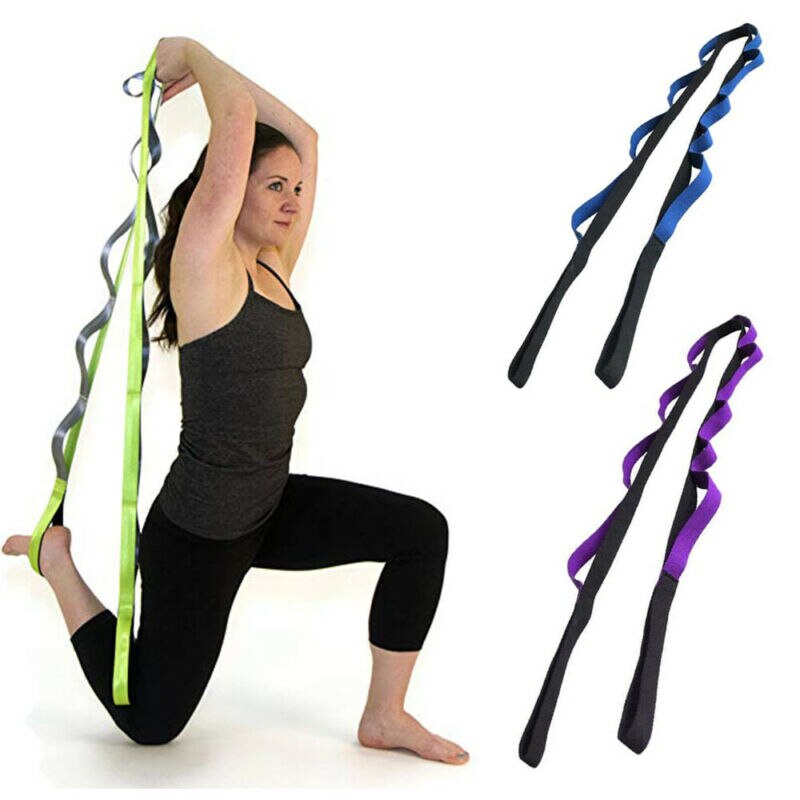 2 farve yoga modstandsbånd strækker rembælte indendørs udendørs fitnessudstyr træning ben kropsøvelse sport fleksibilitet