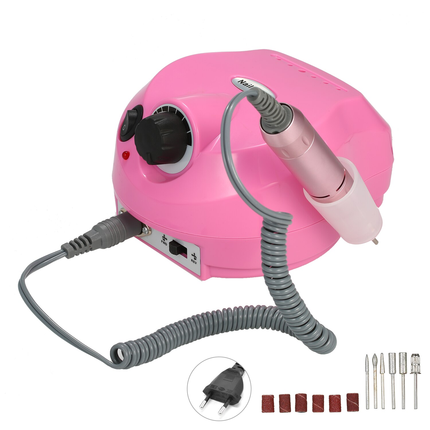 Máquina Eléctrica de 30000RPM para taladrar uñas, máquina eléctrica para limar uñas, pulidora, Kit de manicura, taladro para pedicura: Black / US