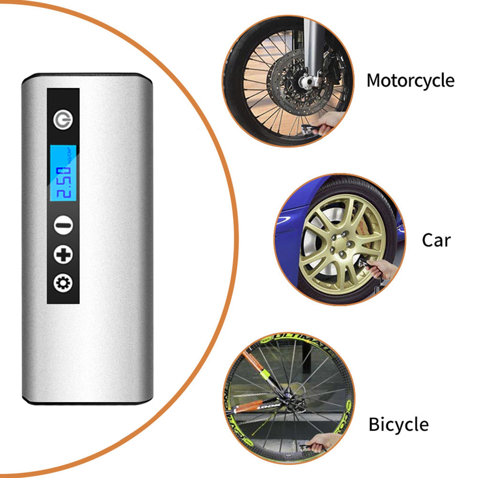 Portable Tire Air Compressor For Cars Automotive Balls Motorcycles Bicycle Pump 12V 150psi Mini Electric Car Tyre Inflator