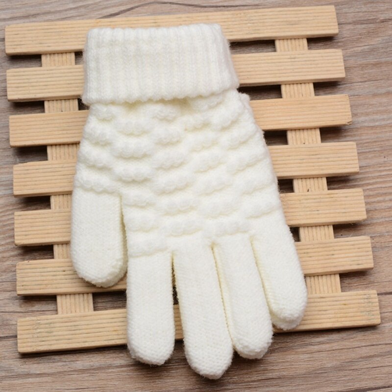 Winter Warme Jacquard Handschuhe freundlicher strecken Fäustlinge Junge Mädchen Solide Guantes Hand Zubehör freundlicher Dicken betroffen Handschuhe Warme Handschuhe