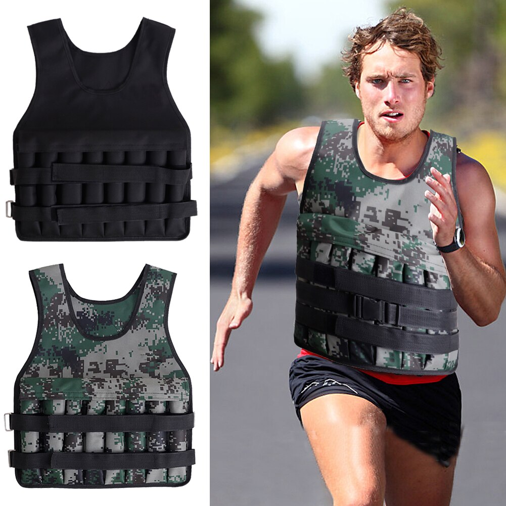 Adulte 20kg chargement pondéré gilet réglable sable gilet pour boxe entraînement Fitness équipement gilet veste sable vêtements