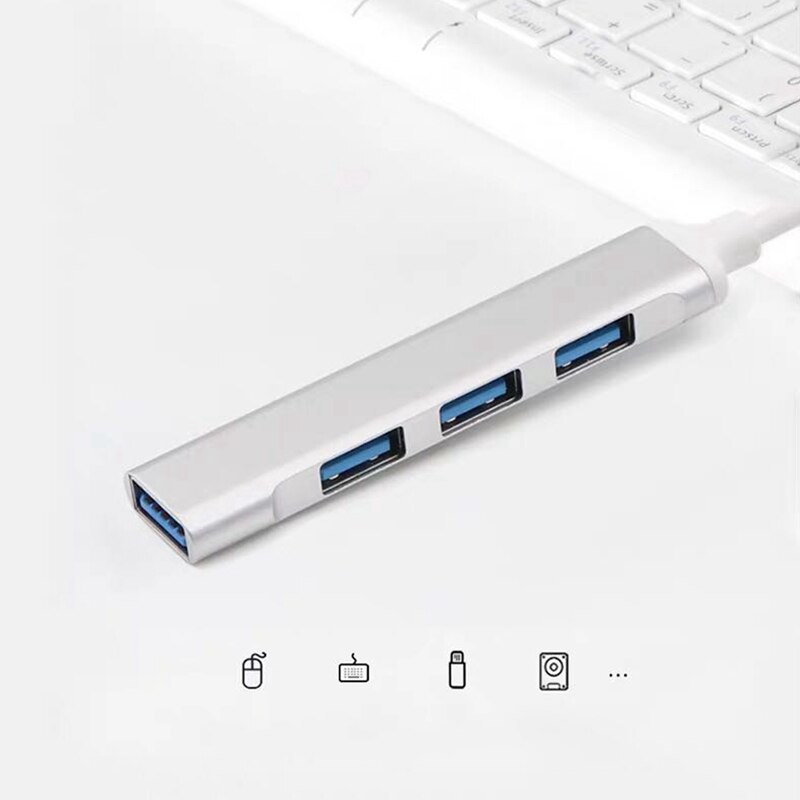 Type-C Hub USB-C Om 4-Poort USB3.0 High-Speed Splitter Otg Aluminium Docking Station