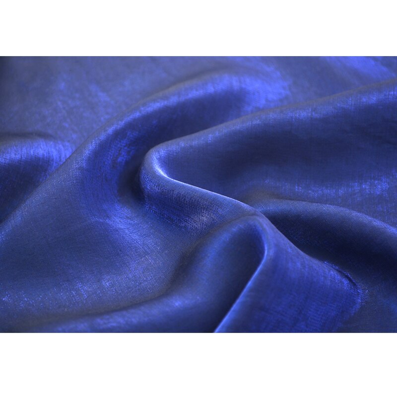 Royal Blue Gradient Electro-optic Dark Blue Glass Fabric Is Delicate, Silky and Smooth. Shirt Dress Skirt Hanfu Fabric