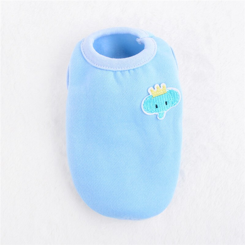 Mini Dog Vest Puppy Tiny Clothes Soft Pet Milk Dog Shirt Vest Costume XXS XS for Teacup Poodle Cat Rabbit Cartoon Jacket: Blue / 3XS
