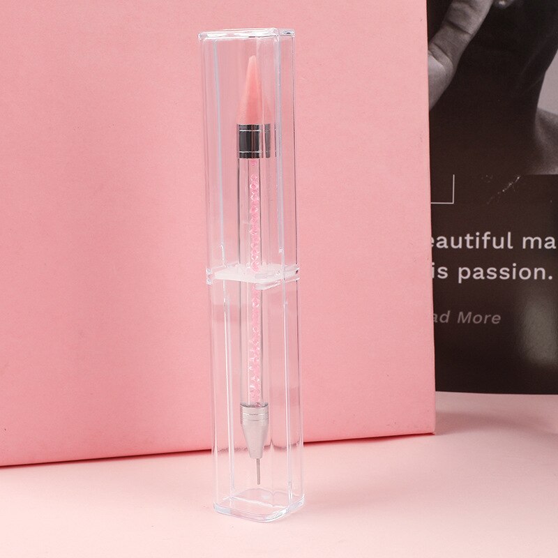 ANGNYA 1Pcs Dual Heads Acrylic Nail Dotting Wax Pen Rhinestones Gem Picker Crystal Picking Nail Art Studs Dotter DIY Drill Tools