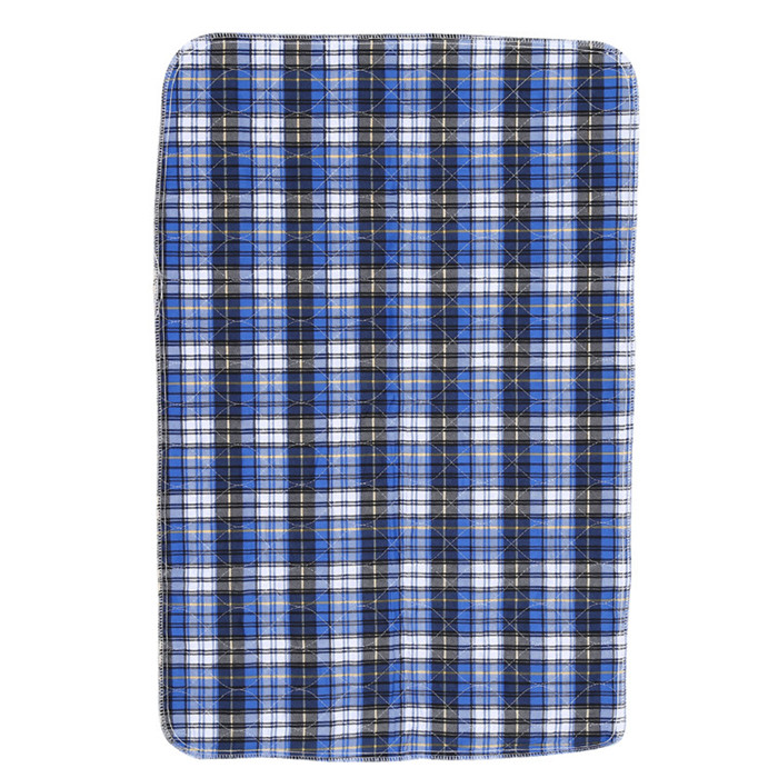 3Layers Urine Mat Reusable Adult Diaper Insert Liners Cloth Baby Nappy Diaper Pad Washable Thicken Elder Incontinence Urine Mat: Blue Plaid 60x90cm