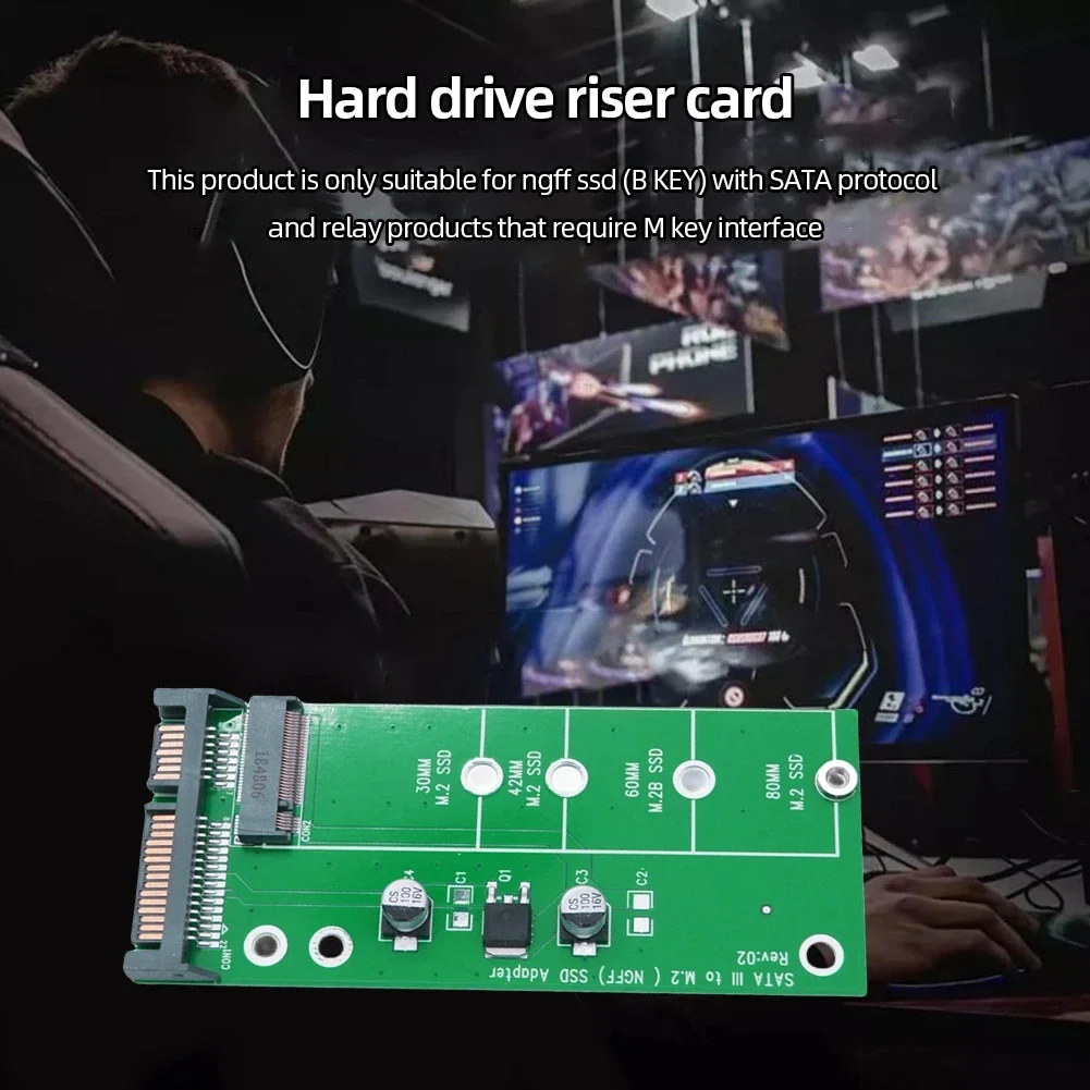 Adapter SSD M2 M2 SATA, convertidor M.2 NGFF de 2,5 pulgadas, tarjeta SATA3.0 6G, llave B voor 2230-2280 M.2 SATA SSD