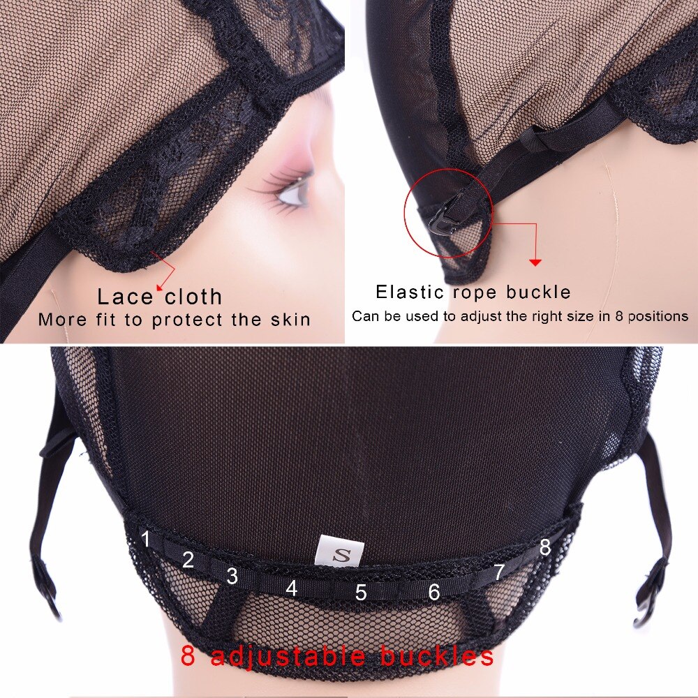 Wig cap for making wigs with adjustable strap on the back weaving cap size S/M/L glueless wig caps good Hair Net