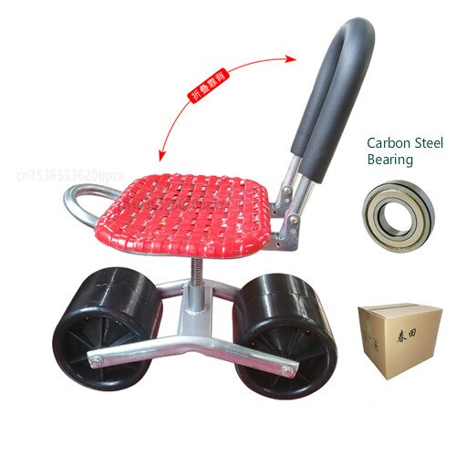 Garten Warenkorb Werkzeug Pflanzung Pflücken Hocker Garten Warenkorb rollen Arbeit Sitz Garten Warenkorb Hocker ziehen um Arbeit Stuhl 3 /4 räder: dicker foldable