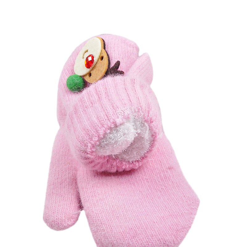 Imcute Christmas Baby Gloves Kids Full Finger Mittens Toddler Winter Warmer Gloves Girl Boy Xmas Infant Wool Mittens 3-10T