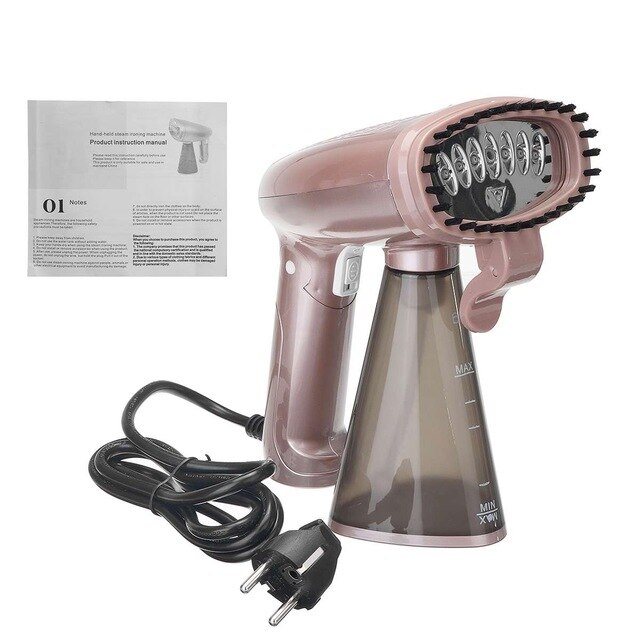 1500W Handheld Steamer Powerful Garment Steamer Portable continuous output Fast-Heat Steam Iron Ironing Machine For Home Travel: Pink