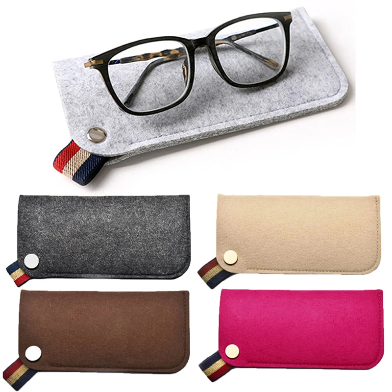 Saco portátil de feltro de lã para óculos de leitura estudante óculos de sol bolsa ao ar livre portátil saco de óculos de sol para óculos saco de cartão de identificação