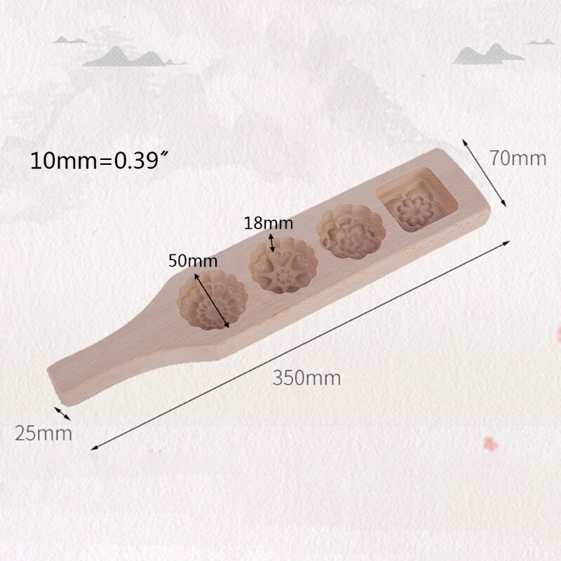 4 Hole Houten Maan Cakevorm Gebak Bakken Tool Voor Maken Mungboon Ijs Huid