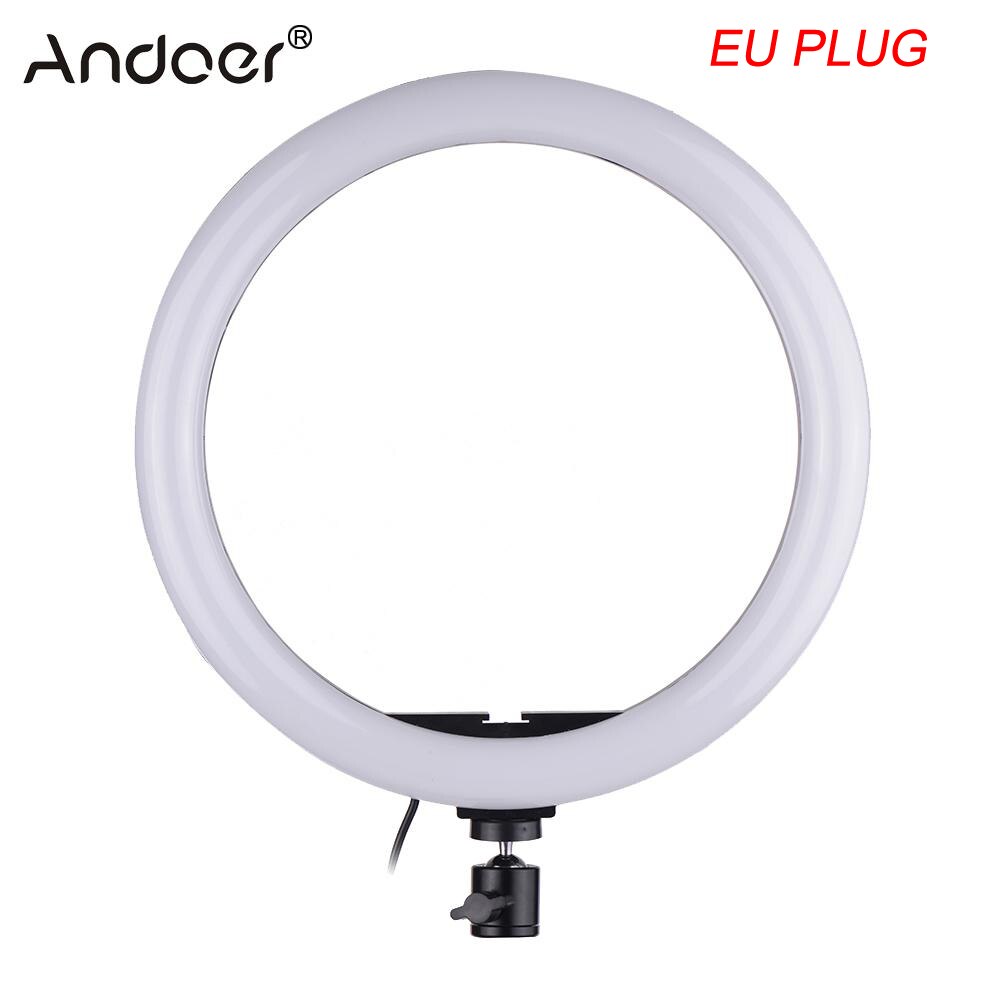 Ru Cz Voorraad Led Video Ring Licht Fill-In Lamp 24W Dimbare 2700-5500K Kleurtemperatuur met Smartphone Houder 2 Stuks Bal Koppen: EU PLUG