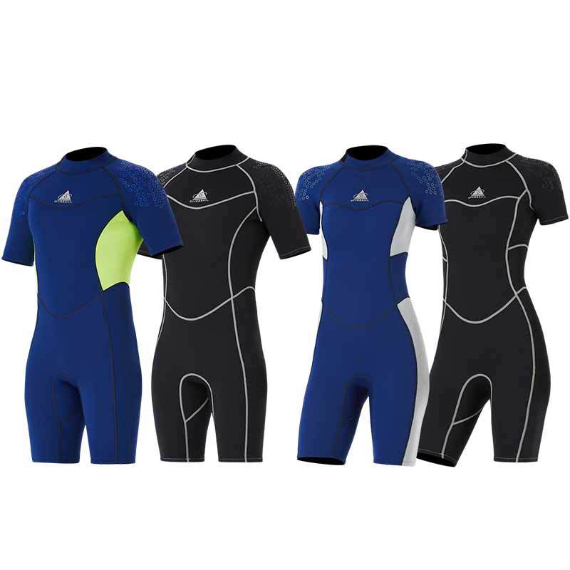 Men&#39;s Women&#39;s 1.5mm Neoprene Short Sleeve Back Zipper Diving Suit One-piece Warm Diving Suit Sunscreen Snorkeling Swimming Suit