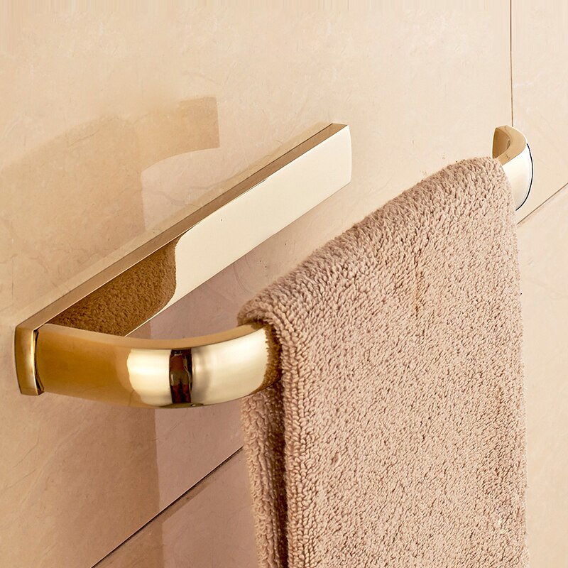Badeværelse fuld messing guld håndklæde ring håndklædeholder vægmonteret håndklæde krog badeværelse tilbehør hjem luksuriøst