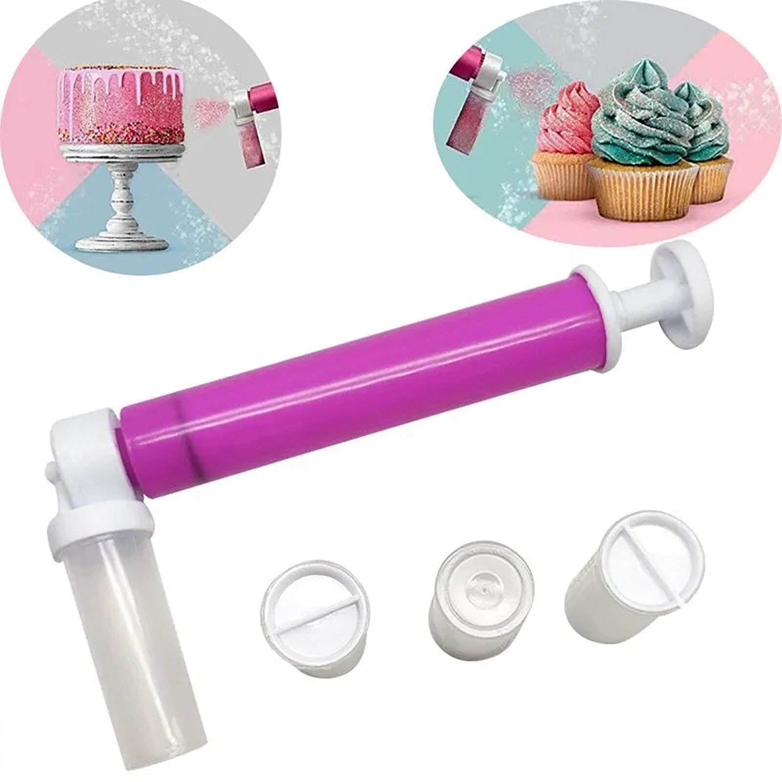 Manual ABS Airbrush Cake Decorating Tool Set Baking Tools For Cupcakes Desserts