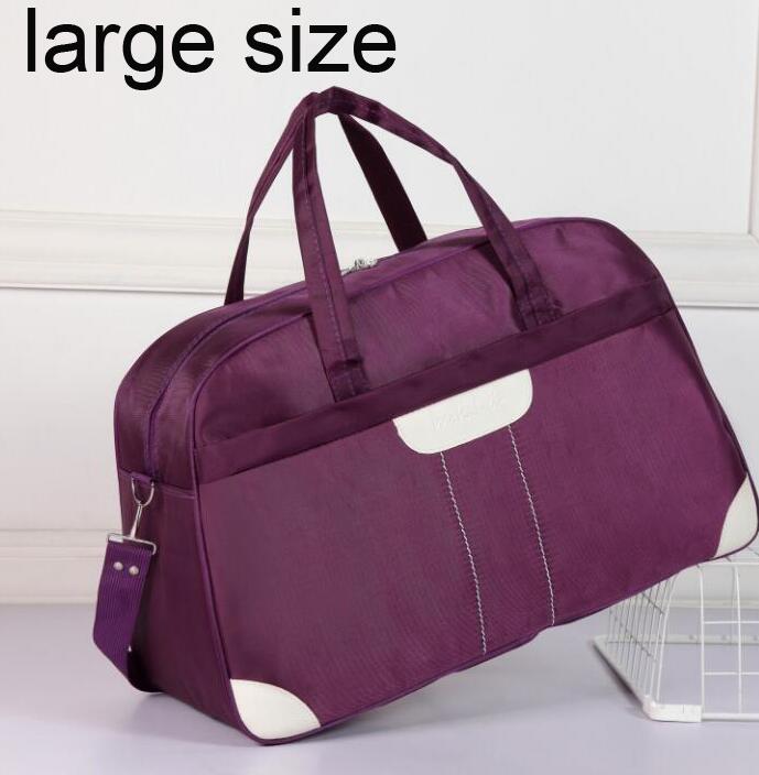 ANAWISHARE Women Travel Bags Men Luggage Travel Duffle Bag Nylon Waterproof Daily Travel Handbag Shoulder Bag Bolso Deporte: large dark purple