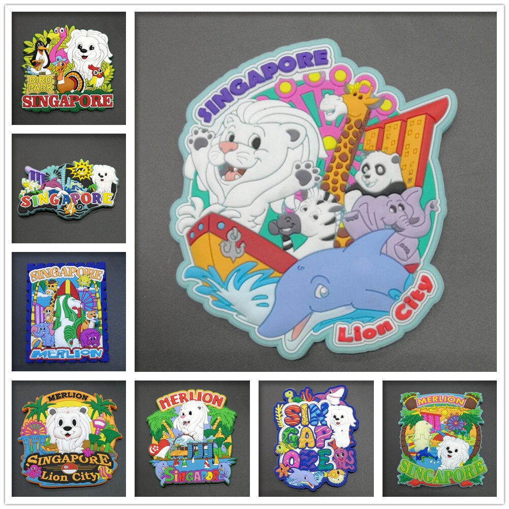 Singapore Rubber Fridge Magnet Tourist Souvenirs Refrigerator Magnetic Stickers Travel collection