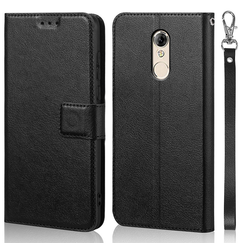 Luxury Flip Case for Lenovo K6 Note K53A48 Cover Original Book Leather Phone Coque Wallet Capa Stand With Strap Card: MW-Black With Strap