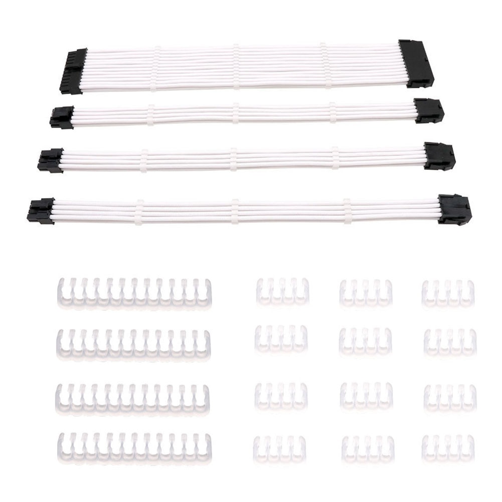 18AWG Sleeved Converter Cord ATX 24P EPS 8P 2 PCI-E 8P Power Extension Cable Kit For PC Computer Case Chassis