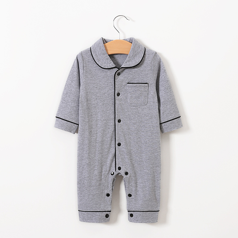Baby Baby Jongens Kleding Volledige Mouw Solid Rompertjes Katoen 100% Casual Nachtkleding Peuter Pasgeboren Kleding Gewaden 0-24M: C / 12-18M