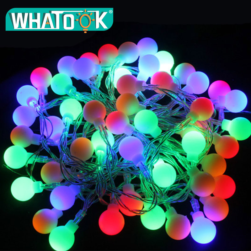10m 20m 30m Weihnachten Girlande LED Ball Schnur Licht Lichterkette draussen Lampe Kette Lichter Weihnachten hochzeit Garten Straße Dekoration