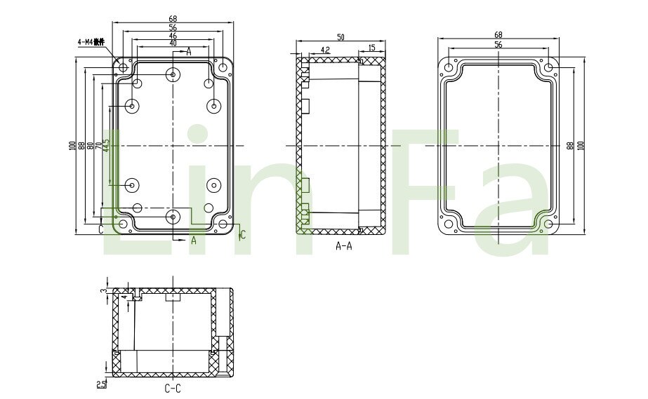 5 uds electrónica impermeable enclosure100 * 68*50mm IP65 cajas eléctricas de plástico, caja protectora