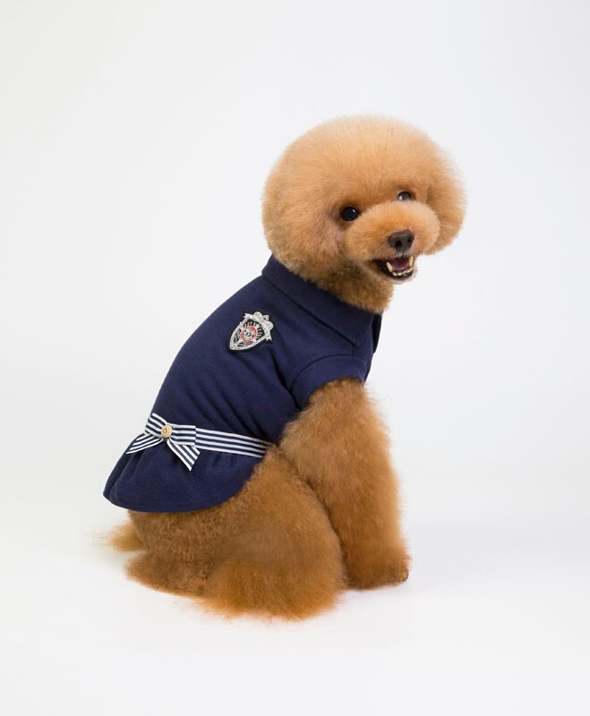 2 Kleuren Lente En Zomer Hond Kleding Voor Hond Rok Revers Boog Twee-Kleur Marineblauw Wind S-XL: Navy blue / S