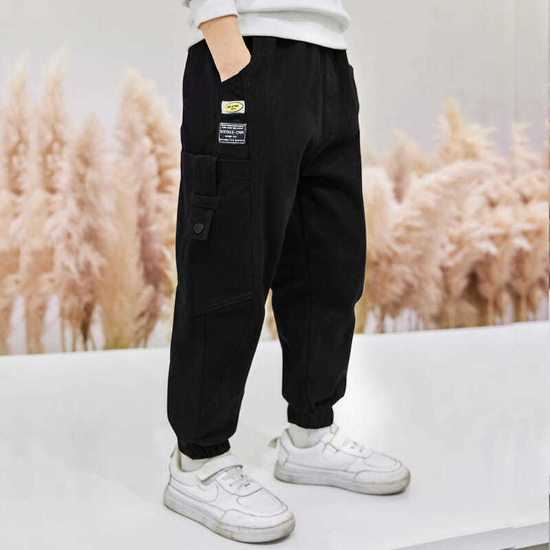 Pantalones Cargo con múltiples bolsillos para niño, pantalón informal, para la escuela, para correr, trabajo al aire libre