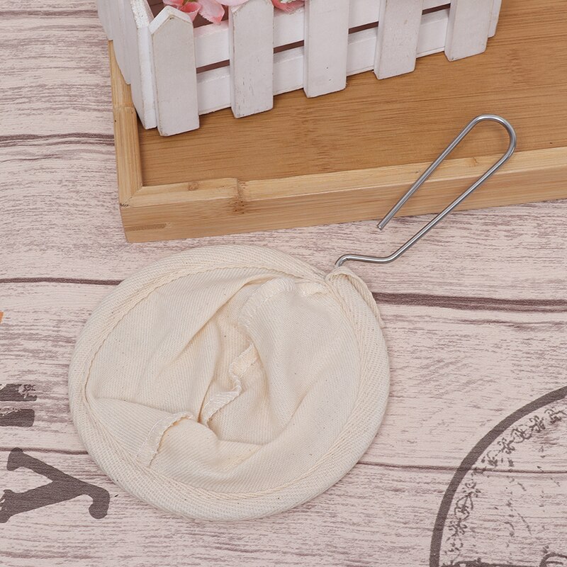 Herbruikbare koffiefilterzak roestvrijstalen handgreep flanellen doek zeef druppelpot gaas koffiegereedschap theefilter