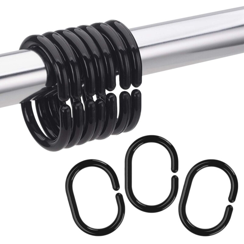 24 szt. Kółka robić zasłna prysznicowych plastikowe haki robić zasłony prysznicowej robić łazienki drążek prysznicowy: Default Title