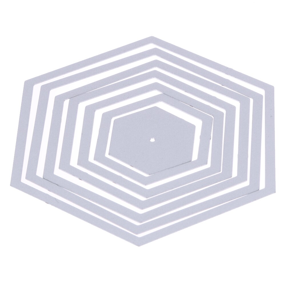 7 sztuk/zestaw sześciokątne spiralne umierać cięcia dla DIY składana kartka Scrapbooking garnitur ręcznie robione kartki dekoracji metalu wykrojniki