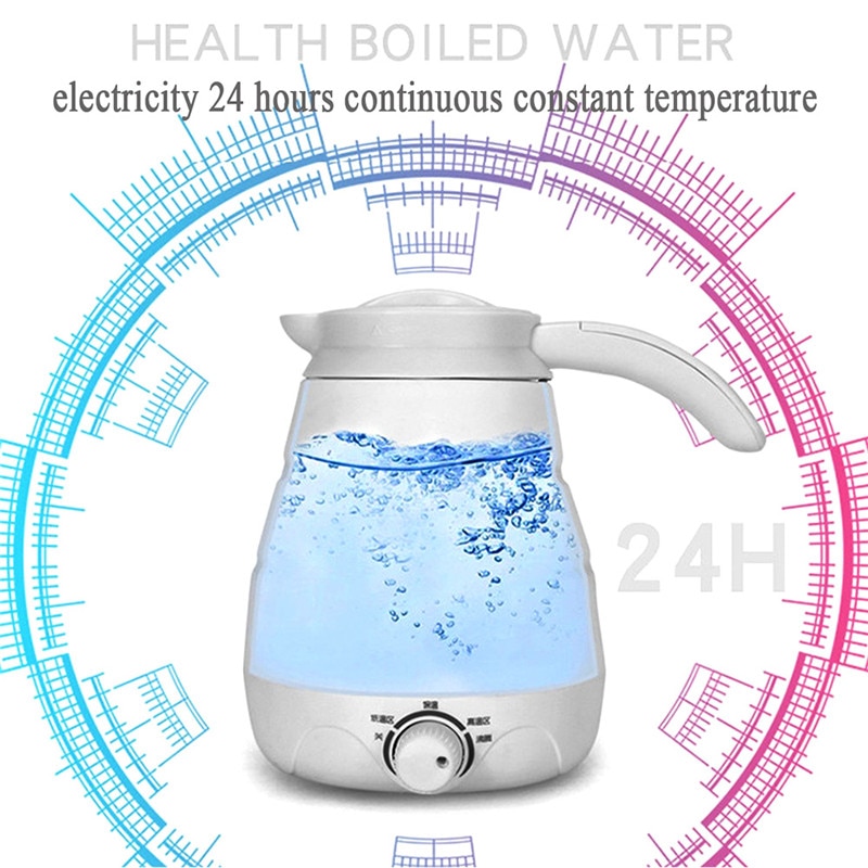 Elektrische Faltbare Wasserkocher Dual Spannung Faltbare Silikon Reise Wasser Kessel Camping Küche Weiß Hause Elektrische Geräte