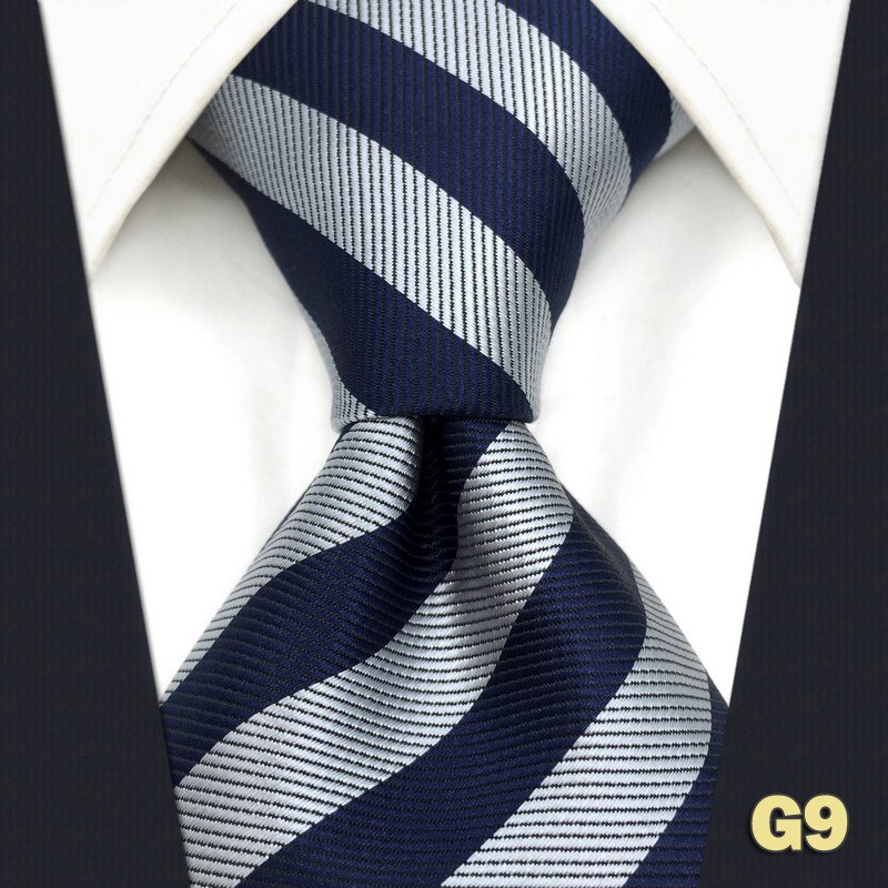 Krawatten Silk Business Krawatten für Herren Extra lange größe 63 "160cm Navy Blauen Streifen Hochzeit: GX09