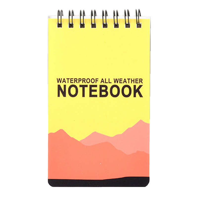 Pro Waterproof Spiral All Weather Notebook Paper Outdoor Rain Notepad 126x76mm Notebook For Office School Students Supplies: Yellow