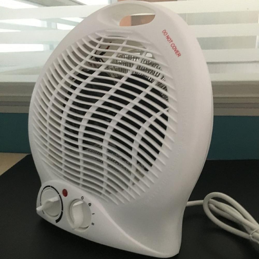 UK/US/EU Portable Fan Heater Adjustable Thermostat Floor Table Desk Heater 2000W Heater 2 Heat Settings Fan Heater