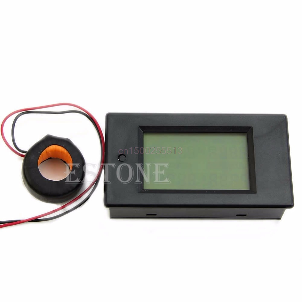 AC 100A LCD Digital Volt Watt Power Meter Blue Backlight Panel Ammeter Voltmeter 110V 220V