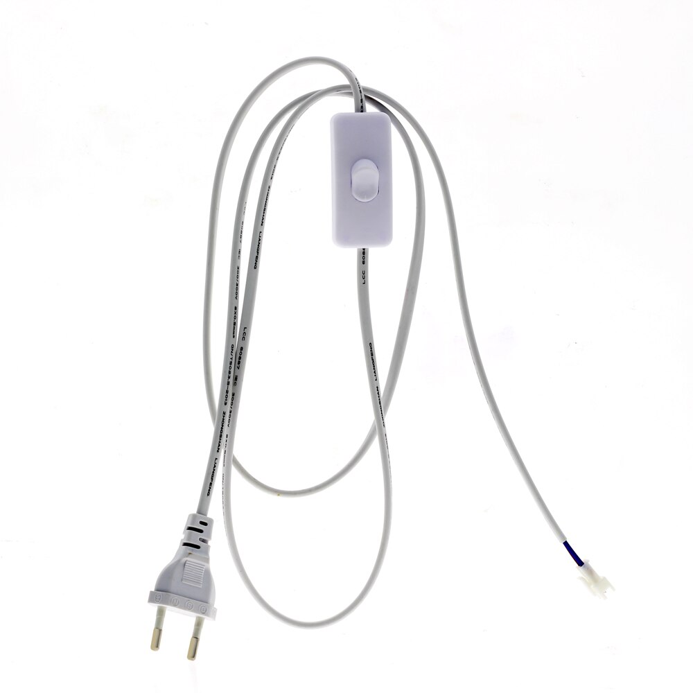 Cable de alimentación con enchufe europeo AC220V con conector de interruptor, cables eléctricos para tubo LED, 1M, Cable de extensión de fuente de alimentación para luces de barra LED