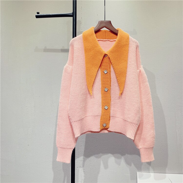Getadme Women Formal Blazer Lapel Collar Autumn Winter Office Lady Korean Patchwork Contrast Color Outerwear Single Breasted Suit Jacket