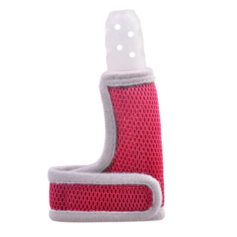 Bébé Silicone molaire doigt manchon bébé respirant pouce manchon maternité enfant main Anti-morsure dents colle K8E7: F