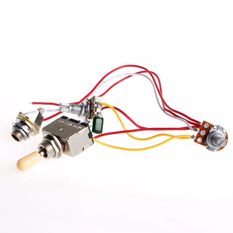 Arnés de cableado de guitarra, interruptor de palanca de 3 vías 1V1T 500k, Conector de tono de volumen para LP,