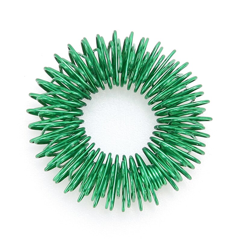 5Pcs Finger Massage Ring Acupuncture Ring Health Care Body Massager Relax Hand Massage Finger Lose Weight: Green(1Pcs)